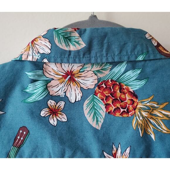 COOFANDY Hawaiian Aloha Shirt Short Sleeve Casual Button Down Floral Ukelele L - Picture 4 of 10